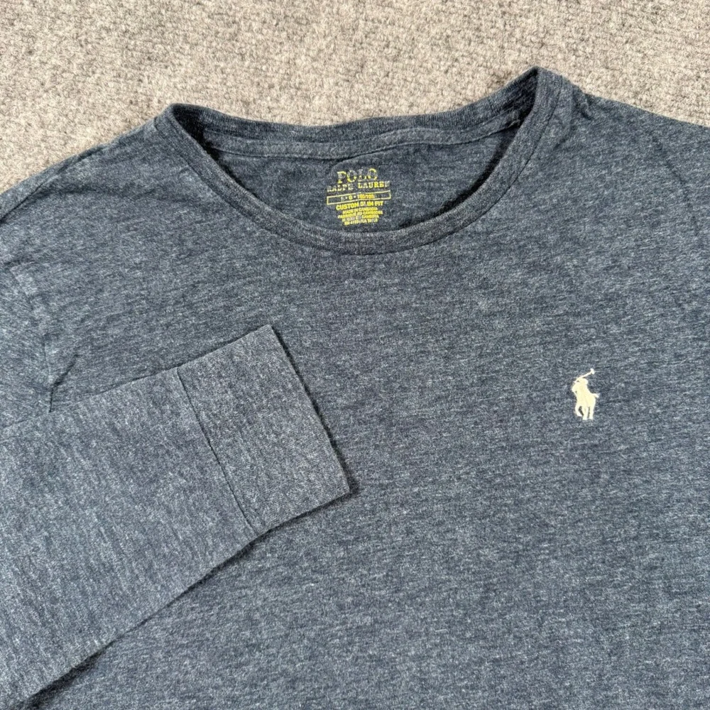 Polo Ralph Lauren Shirt Large‎ Blue Heather Long Sleeve Custom Slim Fit Men's